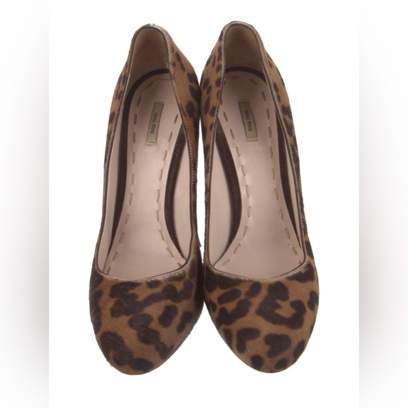 Miu Miu Damen pony hair animal cheetah leopard print pumps - Picture 2 of 6